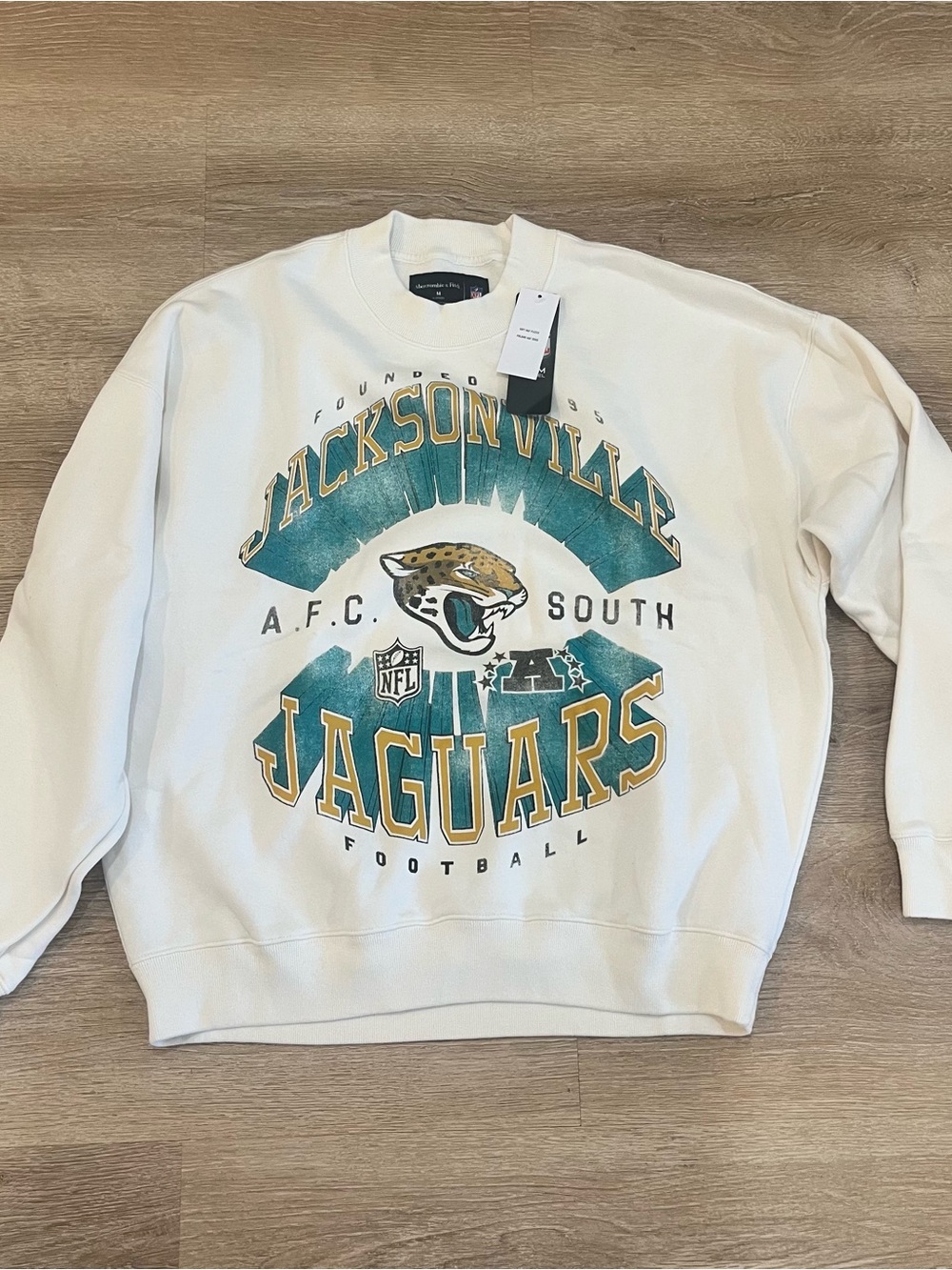 Abercrombie & Fitch NFL Jacksonville Jaguars White Crewneck Sweatshirt